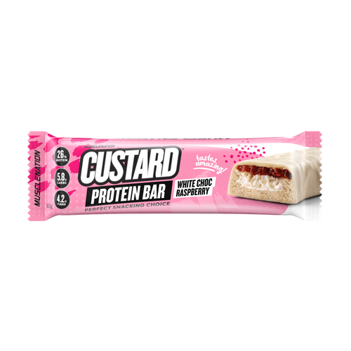 MN CUSTARD PROTEIN BAR - WHITE CHOC RASPBERRY (12 bars)