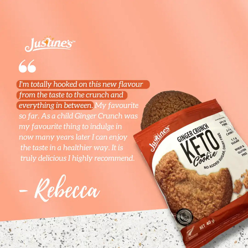 Load image into Gallery viewer, Justine&#39;s Keto Crunch Cookie Ginger 40g
