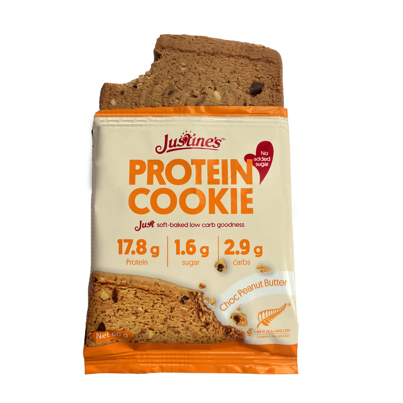 Load image into Gallery viewer, Justine&#39;s Protein Cookie Peanut Butter Choc Chip 60g
