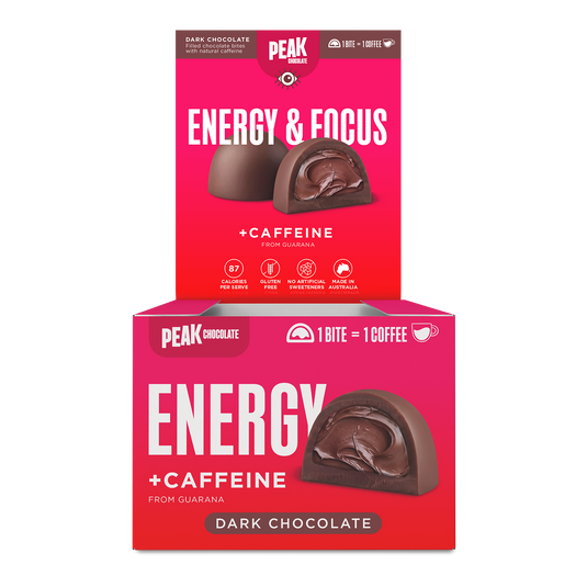 PEAK CHOCOLATE ENERGY BITE (15g) – Shelf Display Box (20 Units)