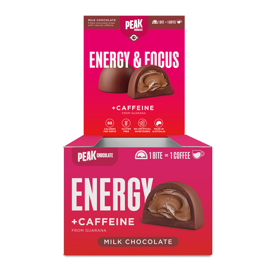PEAK CHOCOLATE ENERGY BITE (15g) – Shelf Display Box (20 Units)
