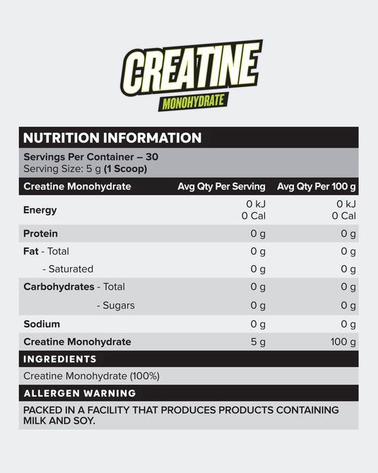 CREATINE MONOHYDRATE UNFLAVOURED - 75 SERVES