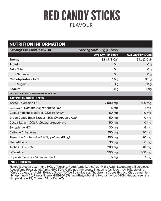 Load image into Gallery viewer, Muscle Nation DESTINY FAT BURNER - Red Candy Sticks
