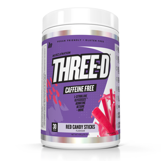 Muscle Nation THREE-D NON STIM PRE WORKOUT - RED CANDY STICKS