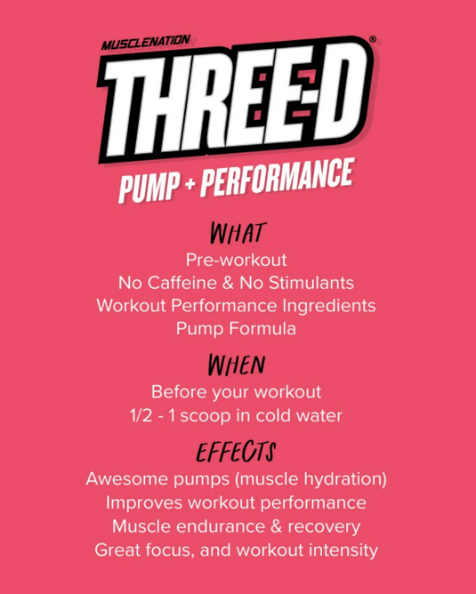 Muscle Nation THREE-D NON STIM PRE WORKOUT - RED CANDY STICKS